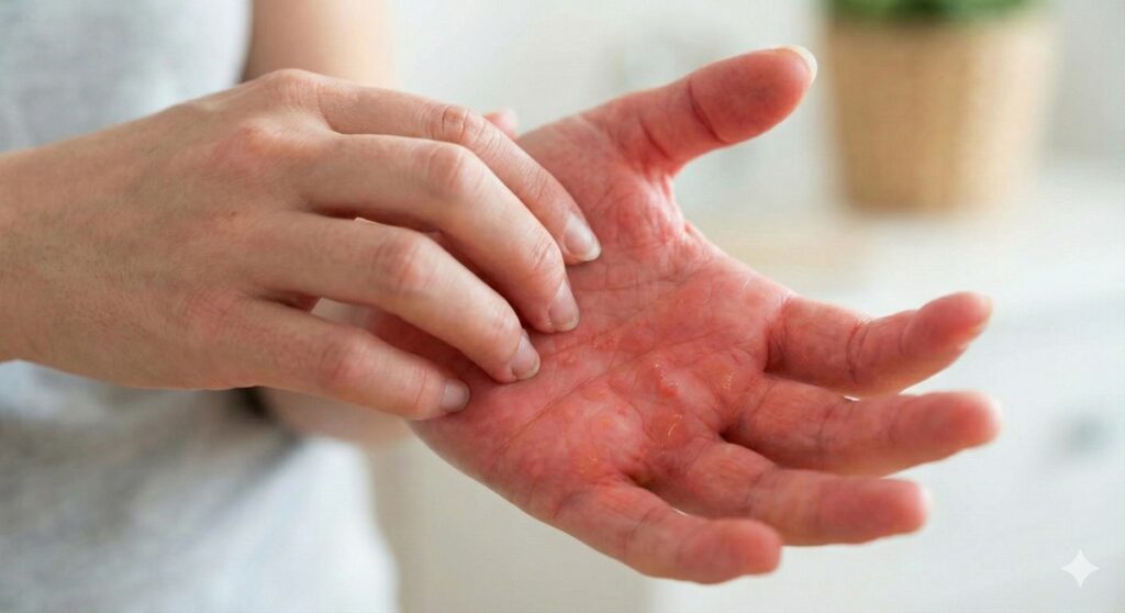 掌蹠膿疱症の手の痒み